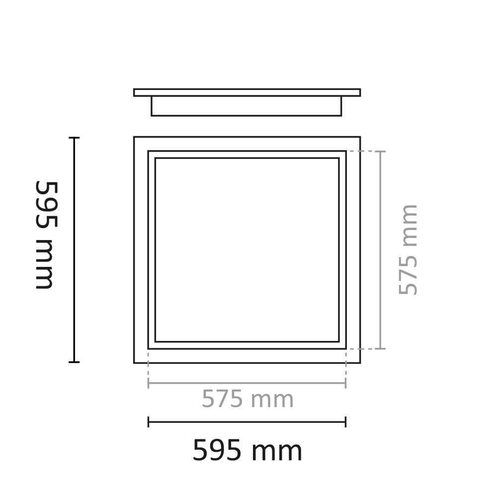 Square Deco 600 3800lm 3000K Dim LP2 #7