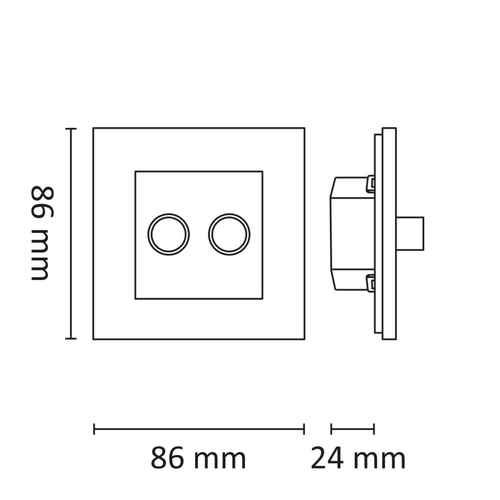 Unidim Duo 2x250W 1-pol Sort #2