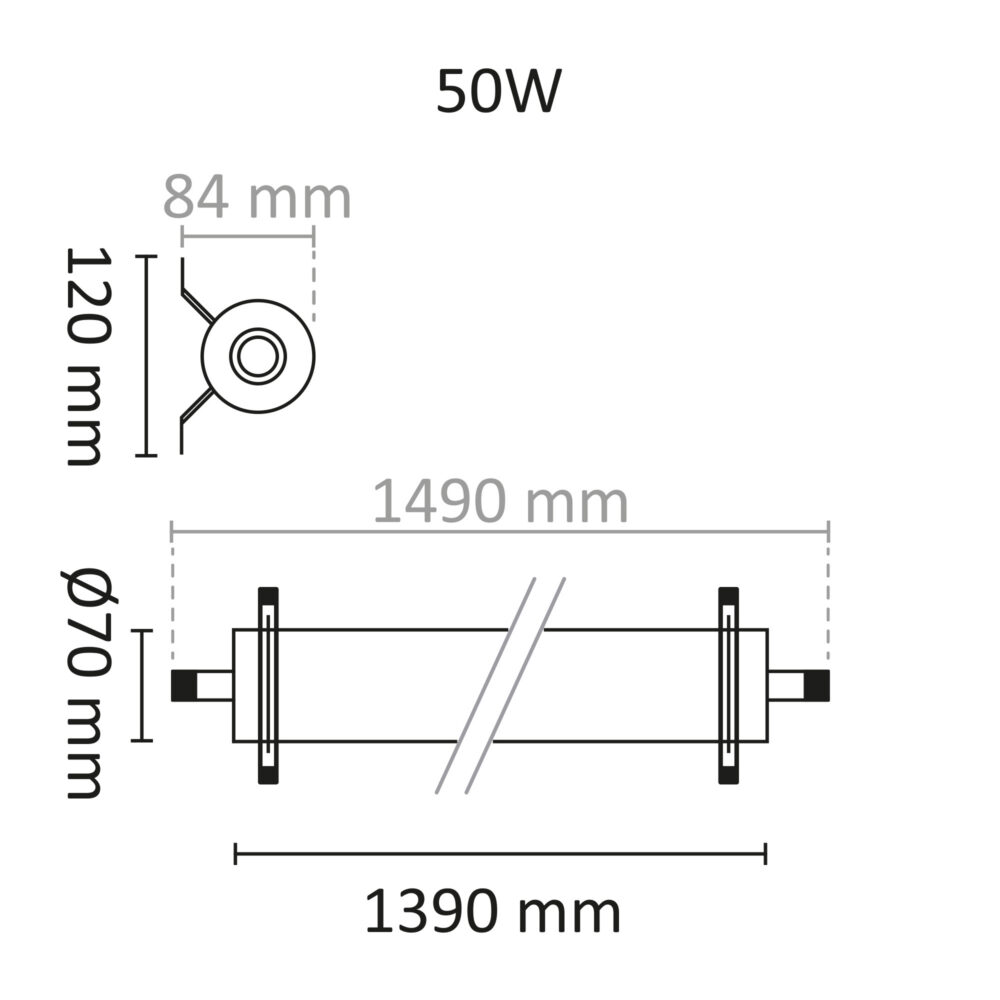 Tubular IP69K 50W 5200lm DALI 4000K #6