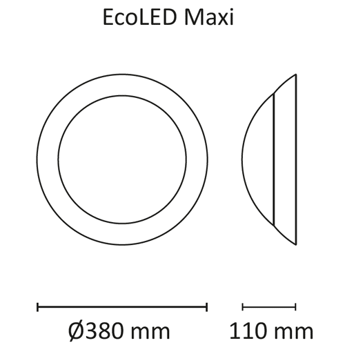 EcoLED Maxi 18W 2000lm 3000K IP21 Hvit #3
